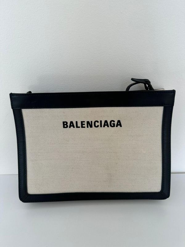 Balenciaga Canvas & Leather Pochette