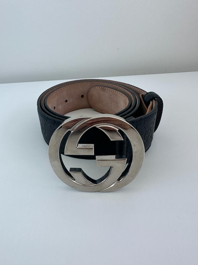 Gucci Signature GG-Logo Leather Belt