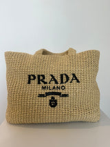 Prada Raffia Tote Bag