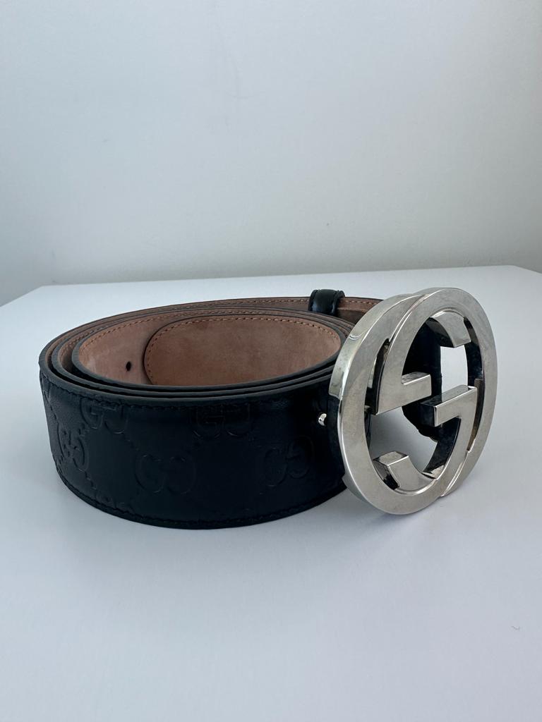 Gucci Signature GG-Logo Leather Belt