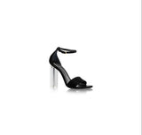 Louis Vuitton Black Suede Crystal Flower Black Heel