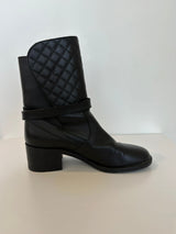 Chanel Calfskin Quilted CC boots